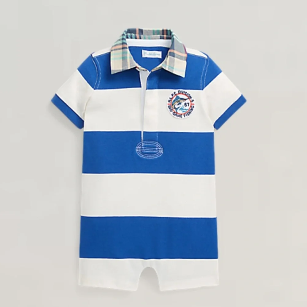Ralph Lauren Striped with Patch Baby Boy Romper